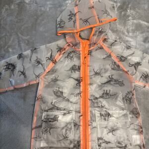 Boys Rain Jacket Dinosaur Size 5 Wonder Nation Water Resistant See-through Clear